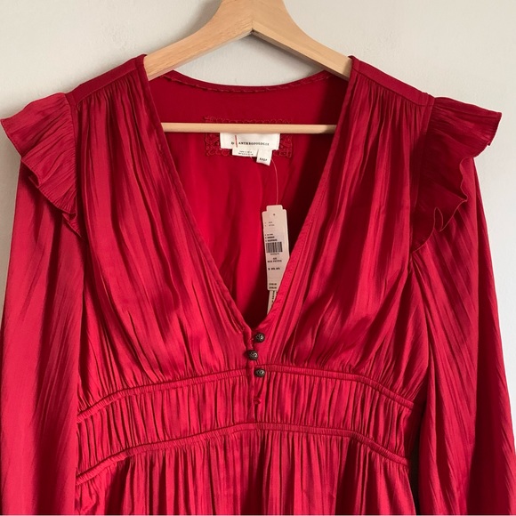 Anthropologie Red Mini Dress NWT - Picture 2 of 15